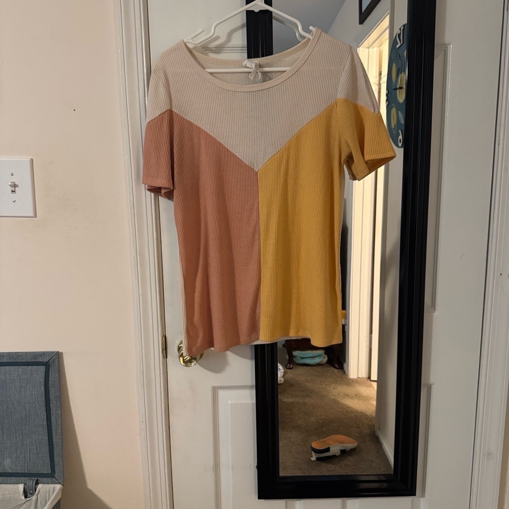 Bono round neck Women's Top - Cream, Tan, Yellow